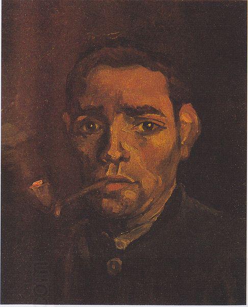 Vincent Van Gogh Head of a young peasant with a Pipe